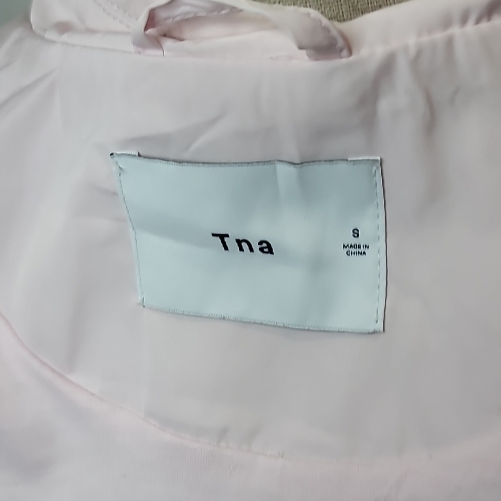RARE* NWOT TNA Worldwide Rain Jacket Long Snap Button Pastel Pale - Picture 6 of 8